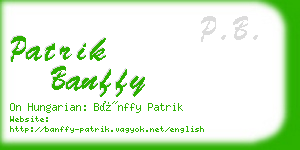 patrik banffy business card